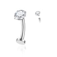 thumbnail image 1 of Gnoliew 14G Titanium Floating Belly Button Rings for Women Flat Back Belly Rings 8/10/12/14mm Belly Piercing Jewelry, 1 of 7