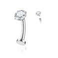 thumbnail image 1 of 14G Titanium Floating Belly Button Rings for Women Flat Back Belly Rings 8mm Belly Piercing Jewelry, 1 of 4