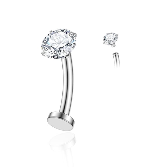 14G Titanium Floating Belly Button Rings for Women Flat Back Belly Rings 8mm Belly Piercing Jewelry