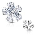 thumbnail image 1 of 14GA Five Pear CZ Flower 316L Surgical Steel Internally Threaded Dermal Anchor Top, 1 of 6