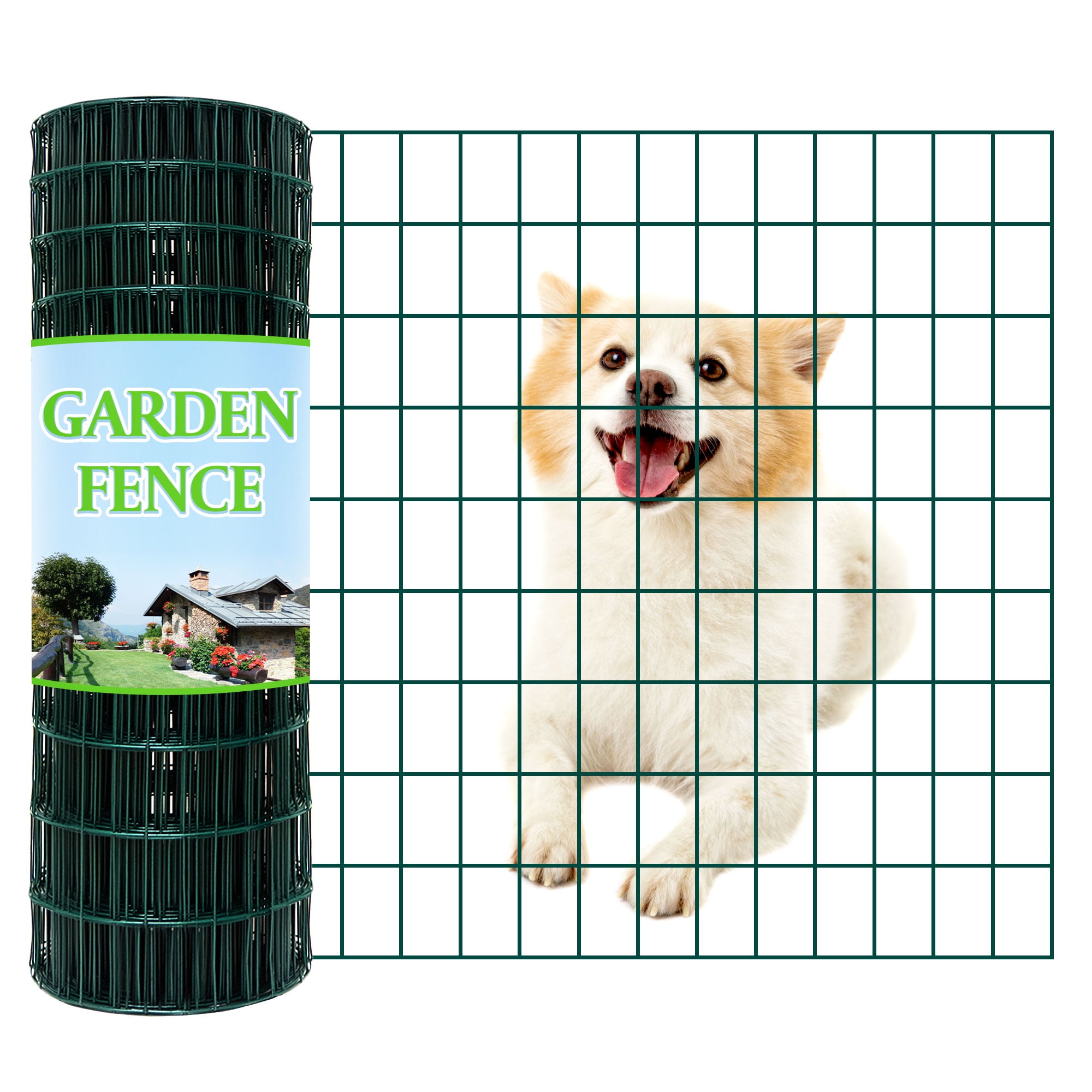 14GA Green Chicken Wire Fence Rolls Mesh Size 2"X3"60in(H)X 100ft(L)Heavy Duty Metal Garden Fence