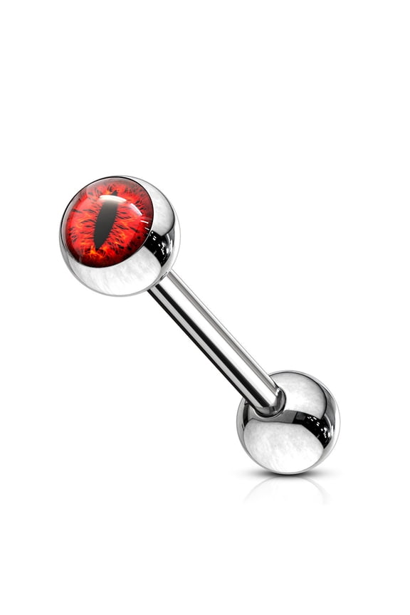 14GA Snake Eye Inlaid Ball 316L Surgical Steel Barbell