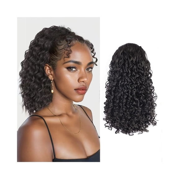 14Inch Drawstring Ponytail for Black Women Short Fluffy Kinky Curly Pony Tails Synthetic Hair Pieces