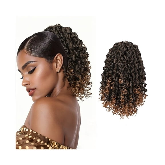 14Inch Drawstring Ponytail for Black Women Short Fluffy Kinky Curly Pony Tails Synthetic Hair Pieces