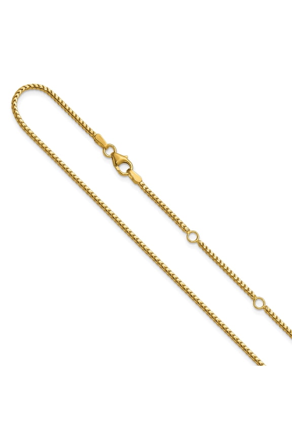 14K 1.5mmmm Franco 1in+1in Adjustable Chain
