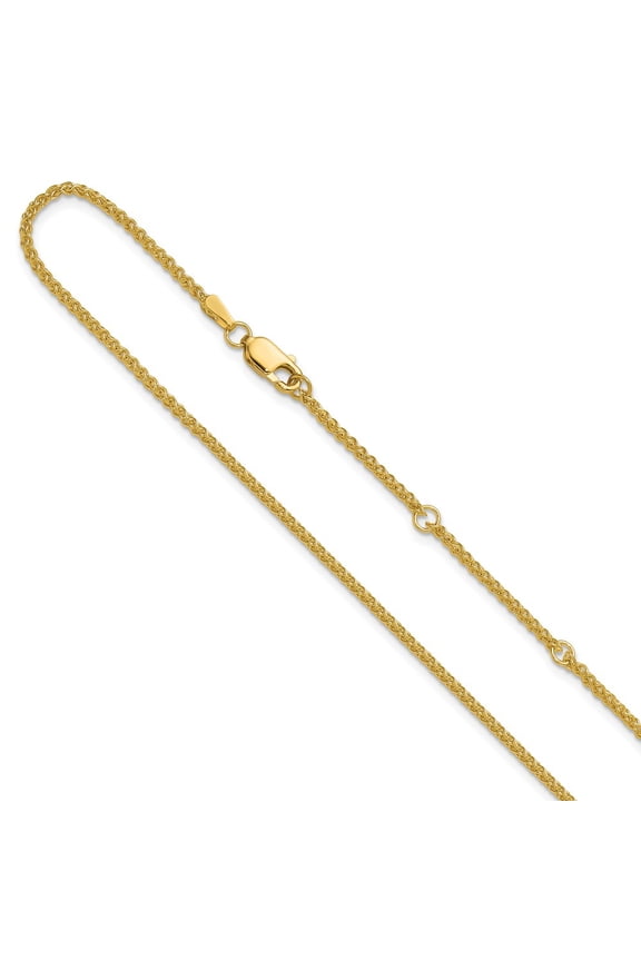 14K 1.65mm Spiga 1in+1in Adjustable Chain
