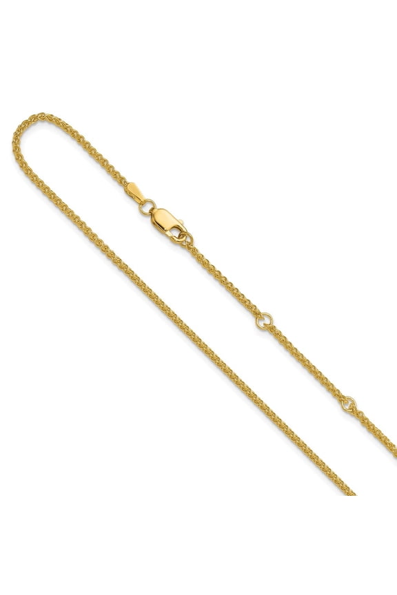 14K 1.65mm Spiga 1in+1in Adjustable Chain