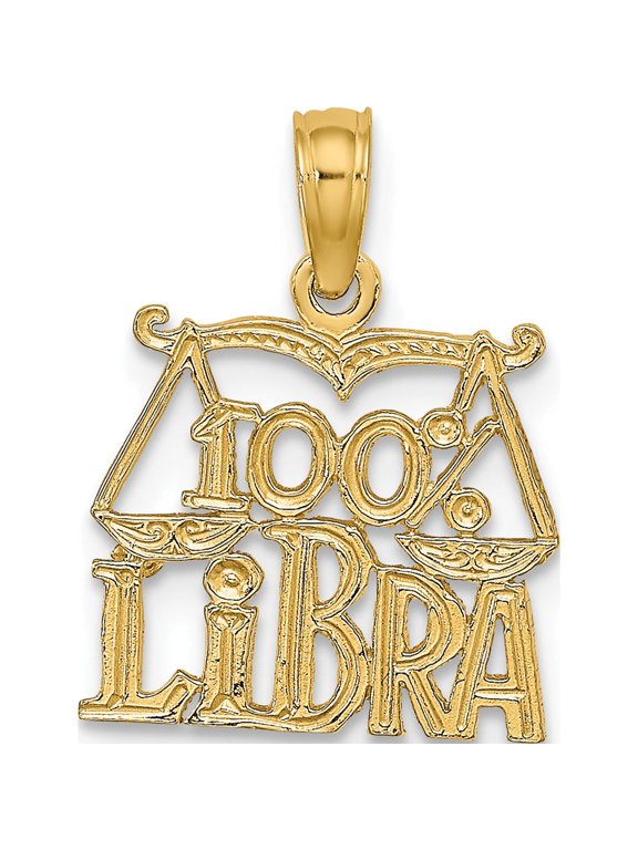 14K Yellow Gold 100% Libra Zodiac Charm