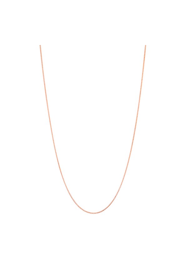 14K 16in Rose Gold Round Wheat Chain with Lobster Clasp