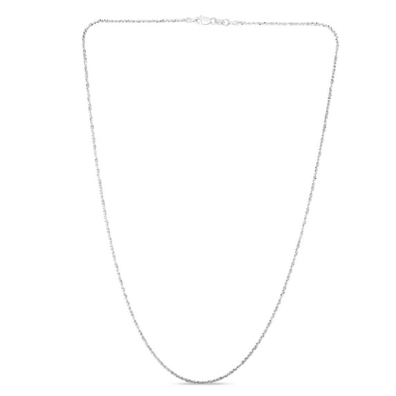 14K 16in White Gold Diamond Cut/ Textured Sparkle Chain with Lobster Clasp