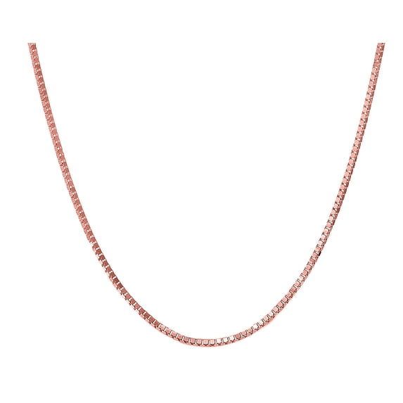 14K 18in Rose Gold Polished Classic Box Chain with Lobster Clasp