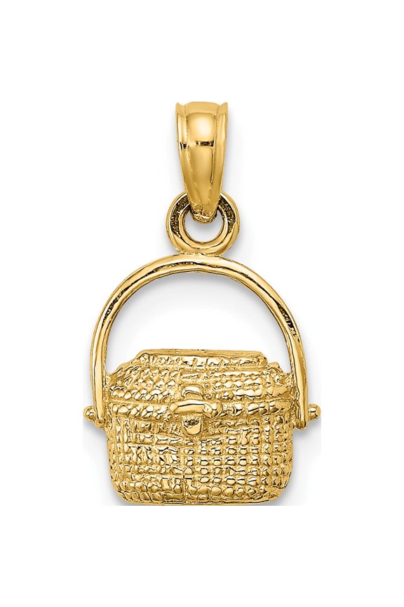 14K 2-D Nantucket Basket Charm Yellow Gold Material Alluring Bold Timeless Bring sparkle and sophistication to your day