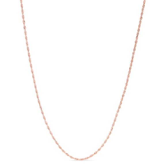 14K 20in 1.5mm Rose Gold Diamond Cut Rope Chain with Lobster Clasp
