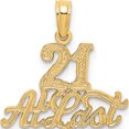thumbnail image 1 of 14K 21 AT LAST Charm Yellow Gold Solid Feminine Bold Unique Designed for those who cherish timeless beauty, 1 of 4