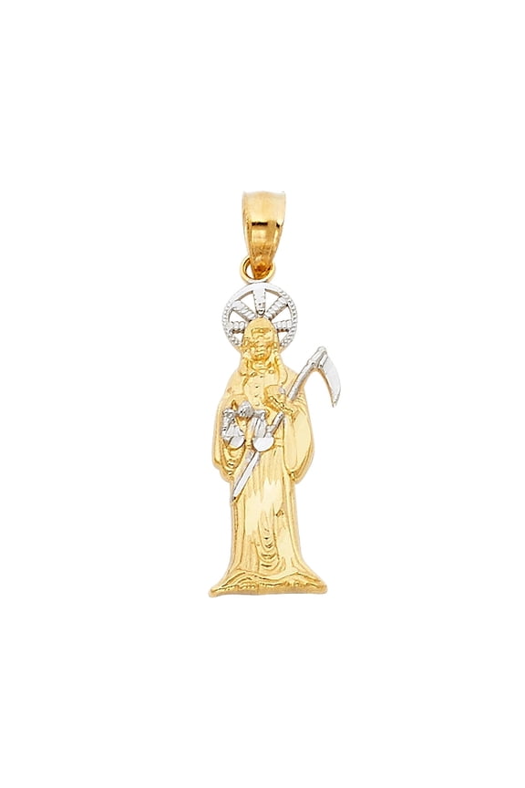 14K 2T Gold Devil Religious Pendant | Two Tone Gold Charm Pendant for Necklace Chain | Jewelry Gift for Men Women | 23 x 8 MM | 1.0 grams