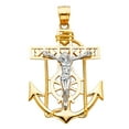 thumbnail image 1 of 14K 2T Jesus Crucifix Anchor Religious Pendant, 1 of 1