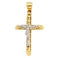thumbnail image 1 of 14K 2T Jesus Crucifix Cross Religious Pendant, 1 of 2