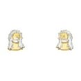 thumbnail image 1 of 14K 2T Jesus Face Post Earrings, 1 of 1