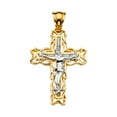 thumbnail image 1 of 14K 2Tone CZ Crucifix Cross Pendant, 1 of 1
