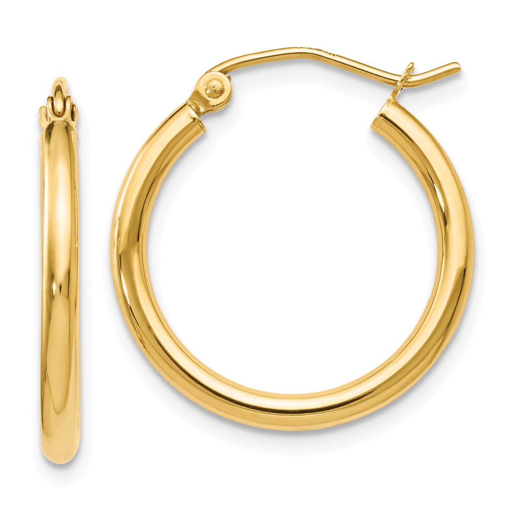 14k Yellow Gold Polished Hoop Earrings (30 mm) main image 1