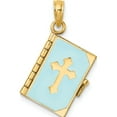 thumbnail image 1 of 14K 3-D Blue Enamel Bible Book w Moveable Pages Charm Yellow Gold Material Artisan Delicate Luxurious Celebrate milestones with style and brilliance, 1 of 5