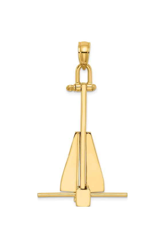 14K 3-D Moveable Danforth Anchor Charm Yellow Gold Material Flawless Beautiful Inspired Made for expressing your unique story