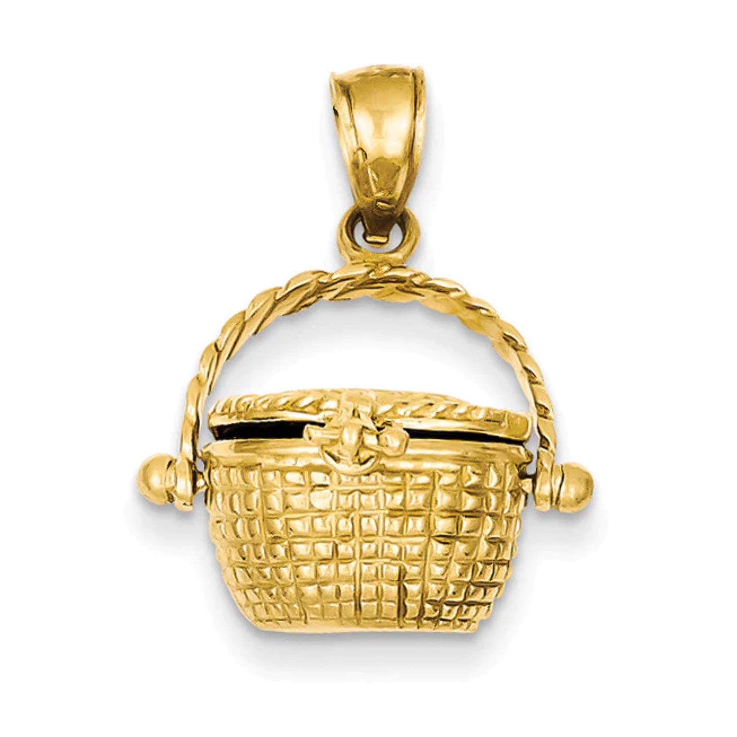 G & W 14K 3D Moveable Nantucket Basket Charm