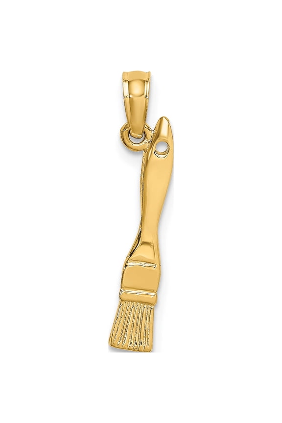 14K Yellow Gold 3-D Paint Brush Charm