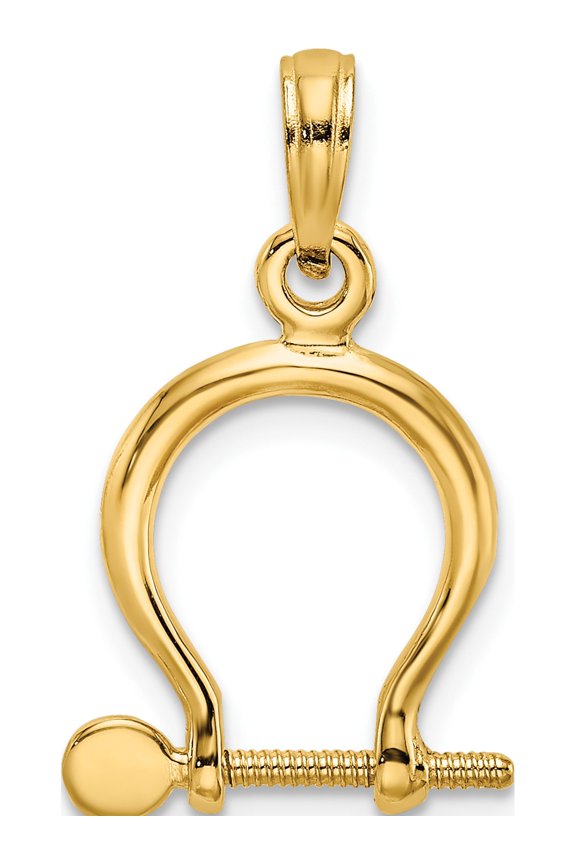 14K 3-D Small Shackle Link Screw Charm Yellow Gold Material Timeless Beautiful Ethereal Made for expressing your unique story