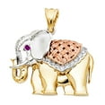 thumbnail image 1 of 14K 3C CZ Elephant Pendant, 1 of 1