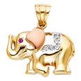 thumbnail image 1 of 14K 3C CZ Elephant Pendant, 1 of 1