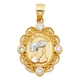 thumbnail image 1 of 14K 3C CZ Religious Baptism Pendant, 1 of 1