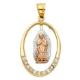 thumbnail image 1 of 14K 3C CZ Religious Guadalupe Pendant, 1 of 1