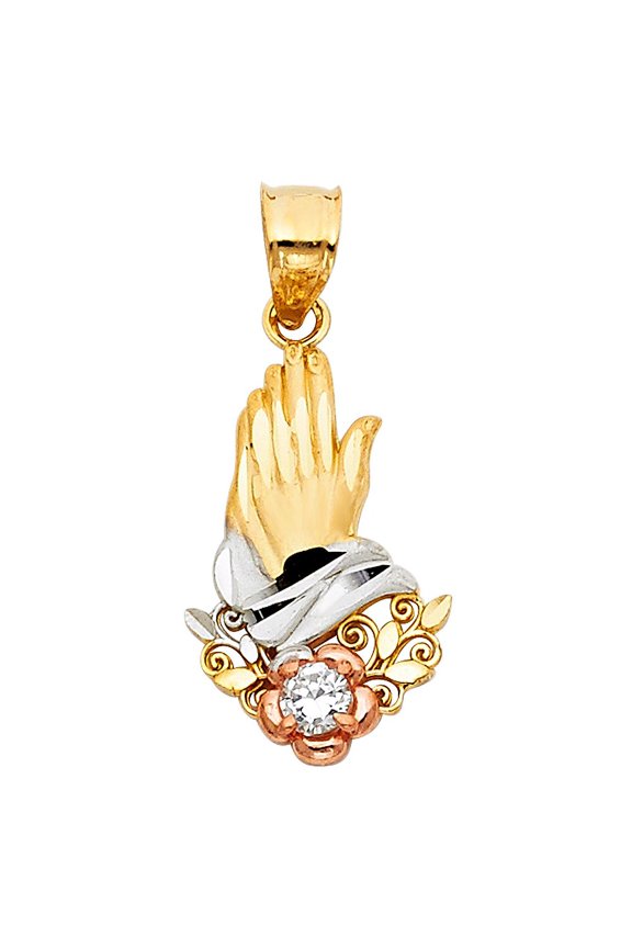 14K 3C Praying hands Religious Pendant
