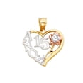 thumbnail image 1 of 14K 3C Sweet 15 Years Heart Pendant, 1 of 1