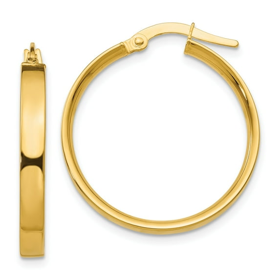 14K 3mm Medium Hoop Earrings in 14k Yellow Gold