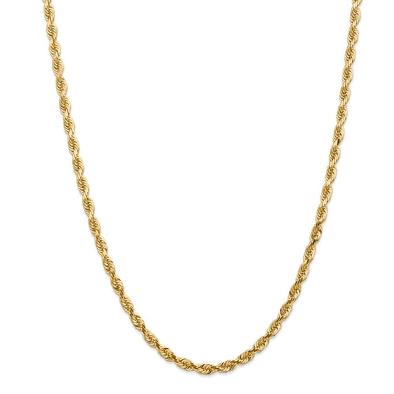 14K 4.5mm Diamond Cut Quadruple Rope Chain