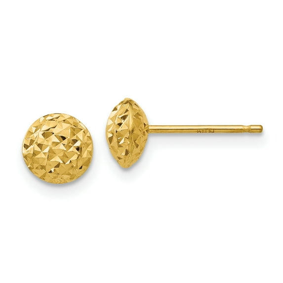 14K 6mm Puff Circle Post Earrings TL913