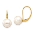 thumbnail image 1 of 14K 8-9mm Freshwater Cultured Pearl Leverback Earrings, 1 of 1