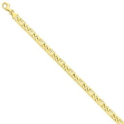 JEWELRYWEB 14k Yellow Gold Solid Fancy Lobster Closure 6mm Hand Polished Fancy Link Chain Bracelet 8 Inch Lobster Claw - Identifica