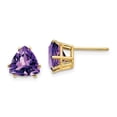 thumbnail image 1 of 14K 8 mm Trillion Amethyst Earrings, 1 of 1