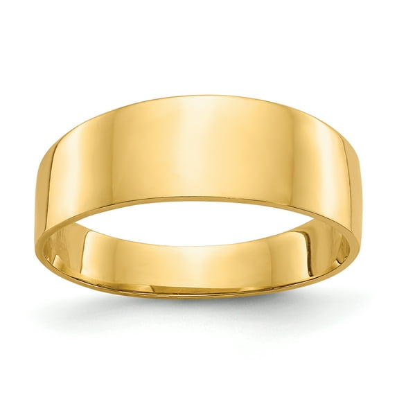 14K 8mm Flat-top Tapered Cigar Band Ring