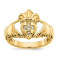 thumbnail image 1 of 14K AA Diamond Claddagh Ring, Size 10, 1 of 1