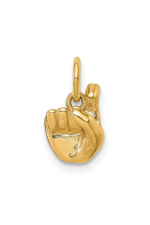 14K American Sign Language Alphabet Fingerspelling Sign X Pendant