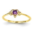 thumbnail image 1 of 14K Amethyst Birthstone Heart Ring, 1 of 1