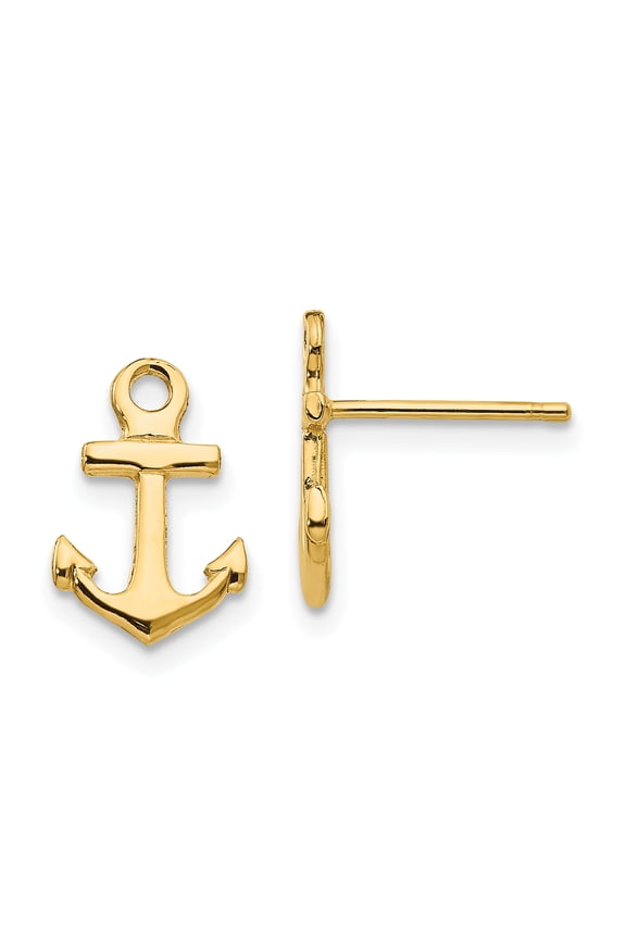 14K Anchor Post Earrings