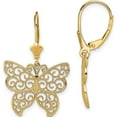 thumbnail image 1 of 14K BUTTERFLY w/BEADED FILIGREE WINGS LEVERBACK EARRINGS, 1 of 4