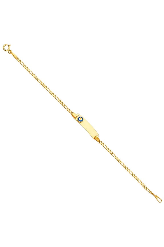 14K Baby ID Bracelet w/Evil Eye - 6"