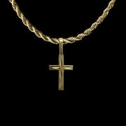 ARTISAN JEWELER 14K Bonded Gold Cross Necklace for Women, Best Unisex Christmas Gift for Women, Men, Her, Boys, Girls, Boyfriend, Girlfriend – 14K Rope Chain with Prong Cross Pendant, Best jewelry Gifts