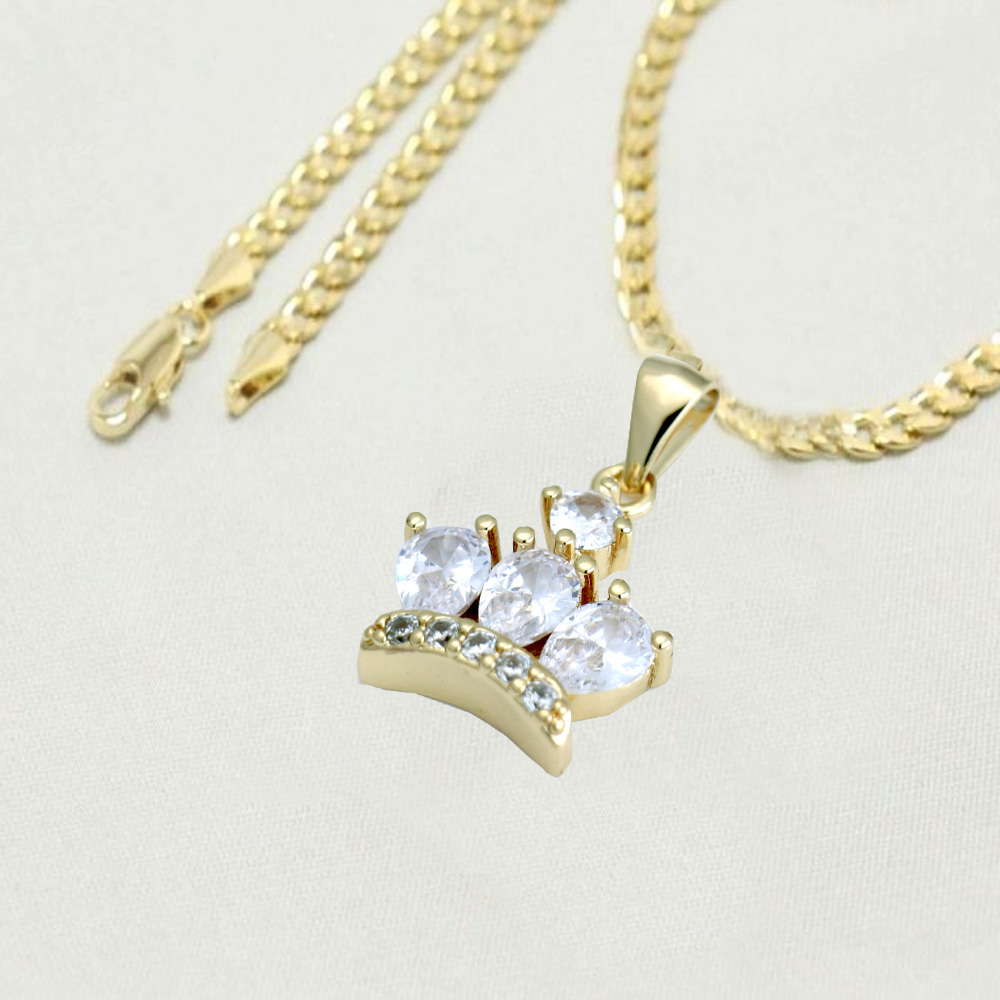 14K Bonded Gold Cuban Chain with Crown Charm, Best Unisex Christmas